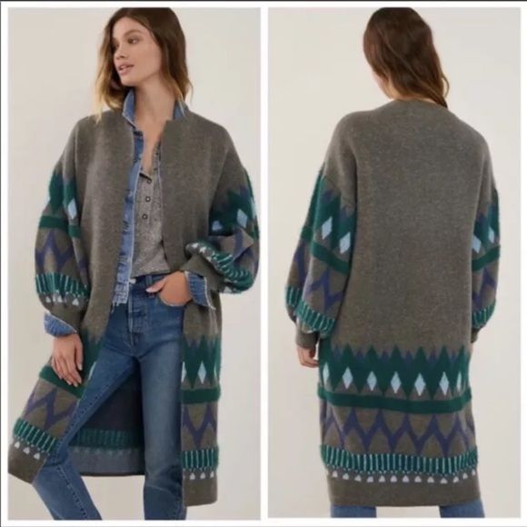 Anthropologie Sweaters - Anthropologie Kai Long Open Cardigan Sweater One Size Gray Excellent RARE HTF
